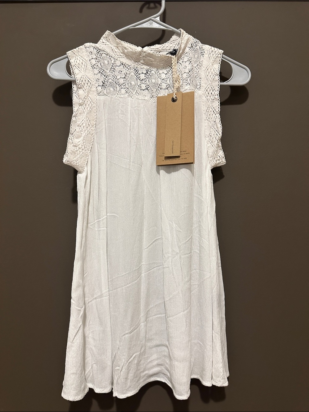 NWT POL Ivory Lace Mock Neck Sleeveless Boho Blouse | SMALL